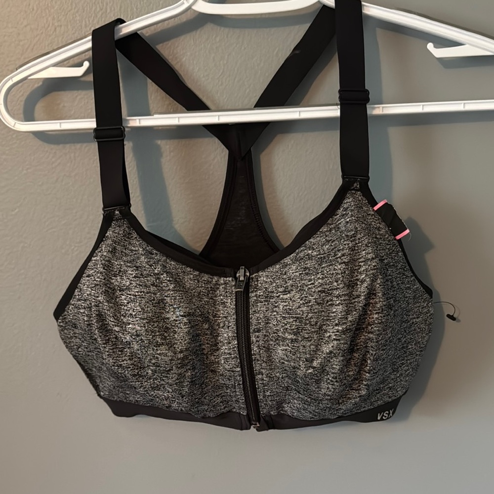 VSX Black and Gray Sports Bra Wireless 34D Victoria’s Secret